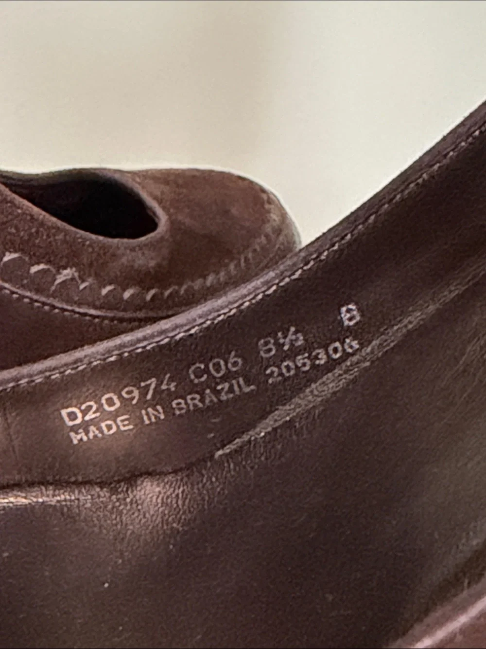 Cole Haan Dark Brown Suede & Leather Scallop Trim Mary Jane Heels